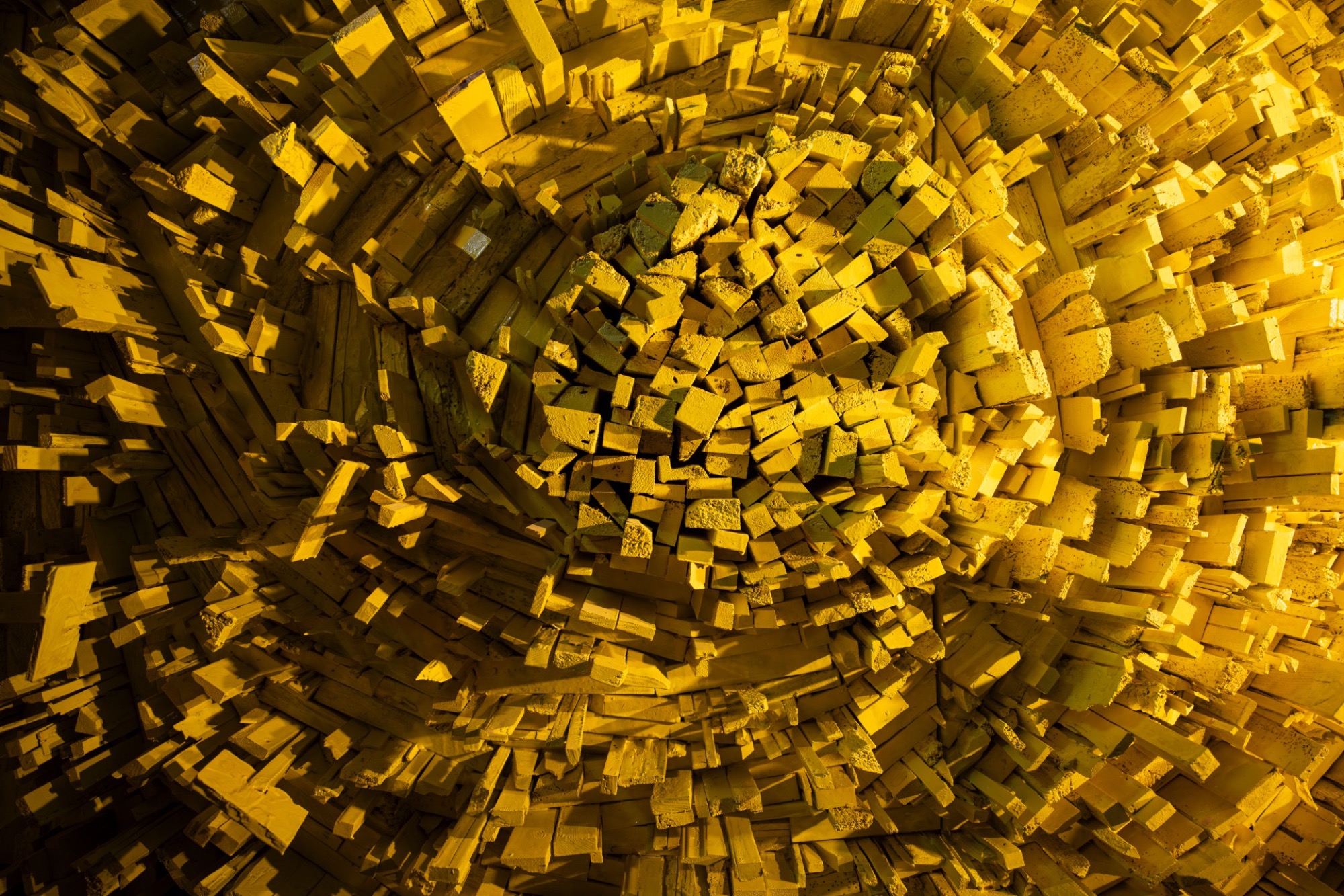 Close-up of the spiral artwork